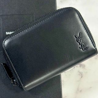 サンローラン(Saint Laurent)の美品✨サンローラン　コインケース　カサンドラ　ラウンドファスナー　YSL　黒(コインケース/小銭入れ)