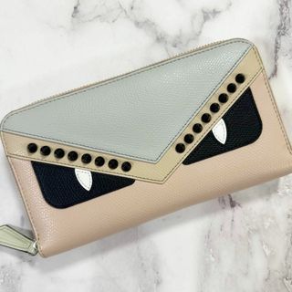 フェンディ(FENDI)の極美品✨FENDI　長財布 　ラウンドファスナー　モンスター 　レザー　スタッズ(財布)