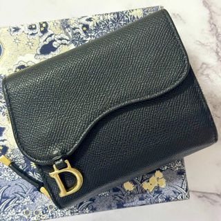 ディオール(Dior)の美品✨DIOR　バイフォールドウォレット サドル 三つ折り ラウンドファスナー(財布)