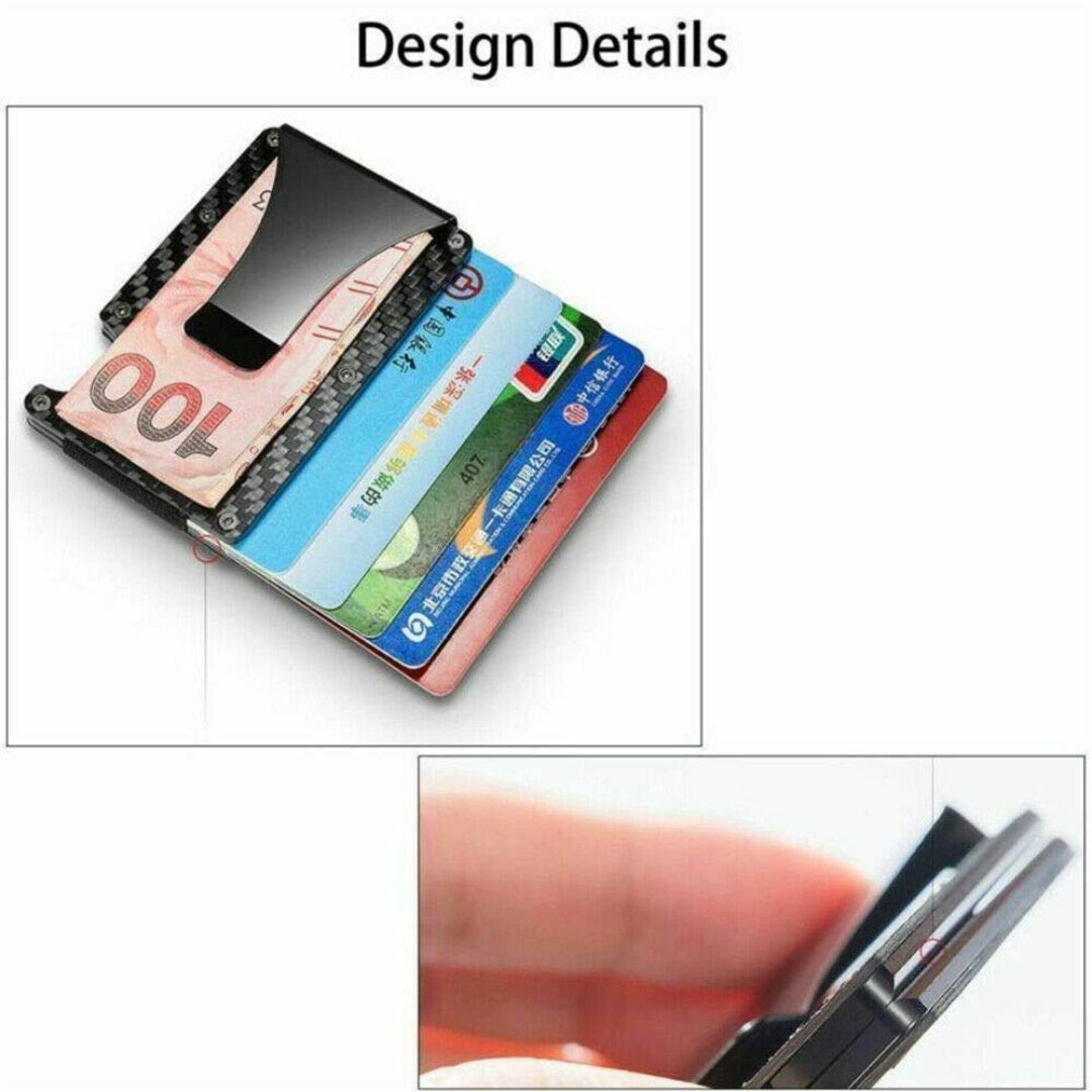 新着商品メタルカードホルダーマネークリップ、RFIDブロッキングスリムカーボ メンズのバッグ(その他)の商品写真