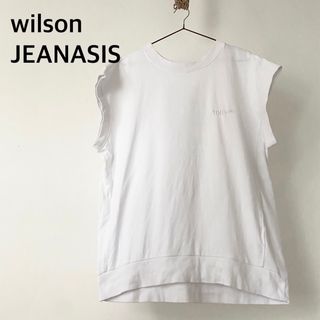 ジーナシス(JEANASIS)のWilson JEANASIS コラボ フレンチ ミニウラケ ホワイト　トップス(カットソー(半袖/袖なし))