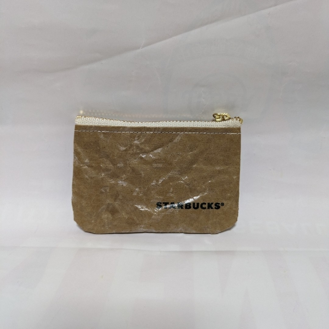 紙袋リメイク/スタバ/ポーチ&コインケース/ハンドメイド レディースのバッグ(ショップ袋)の商品写真