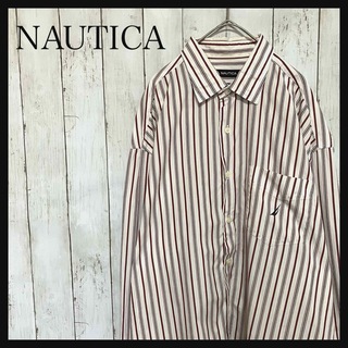 ノーティカ(NAUTICA)のノーティカ 長袖ストライプシャツワンポイント刺繍ロゴ Z1139(シャツ)