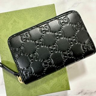 Gucci - 極美品✨GUCCI　コインケース　カードケース　シマ　GG柄　黒