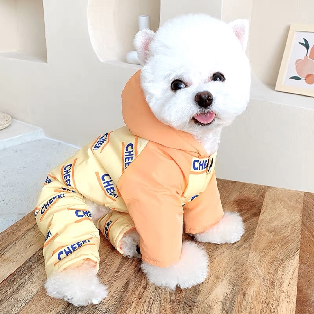 XLサイズ【 フード付き ダウン ロンパース Cheer  犬 服 】ペット服 その他のペット用品(犬)の商品写真