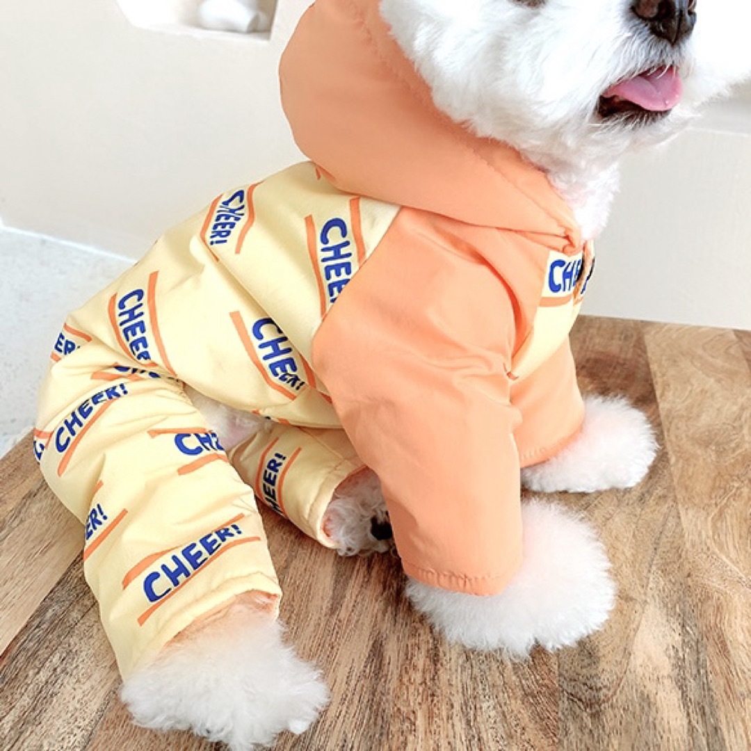 XLサイズ【 フード付き ダウン ロンパース Cheer  犬 服 】ペット服 その他のペット用品(犬)の商品写真