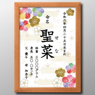 【命名書】和暦漢字デザイン8種類♡ニューボーンフォトお七夜出産誕生(命名紙)