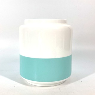 ティファニー TIFFANY&Co. カラーブロック バイカラー フラワーベース インテリア 花瓶 陶器 ホワイト 未使用