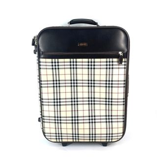 バーバリー(BURBERRY)のバーバリー BURBERRY ノバチェック柄 スーツケース  トラベルケース 旅行カバン 2輪 キャリーバッグ キャンバス/レザー ベージュ(スーツケース/キャリーバッグ)