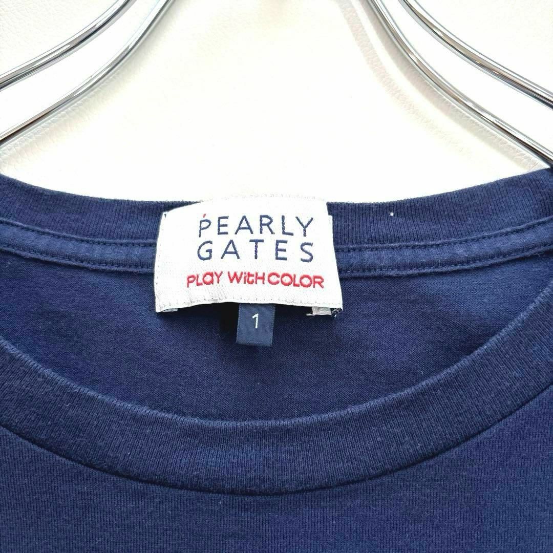 PEARLY GATES(パーリーゲイツ)のパーリーゲイツ　1/M 半袖Tシャツ　半袖カットソー　ネイビー　ビッグロゴ スポーツ/アウトドアのゴルフ(ウエア)の商品写真