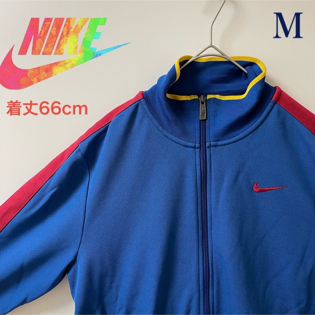 NIKE(ナイキ)の美品L】ナイキ刺繍トラックジャケット古着ジャージトップNIKEバルセロナネイビー メンズのトップス(ジャージ)の商品写真