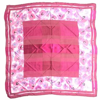 クリスチャンディオール(Christian Dior)のクリスチャンディオール スカーフ 花柄 ピンク系(バンダナ/スカーフ)