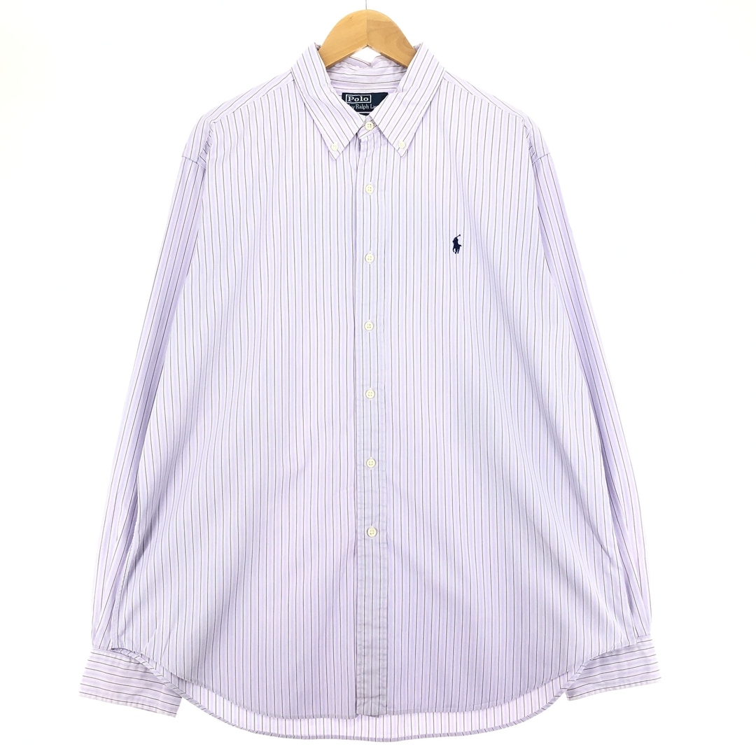 Ralph Lauren(ラルフローレン)の古着 ラルフローレン Ralph Lauren POLO by Ralph Lauren CLASSIC FIT 長袖 ボタンダウンストライプシャツ メンズXL /eaa433865 メンズのトップス(シャツ)の商品写真