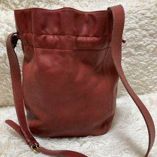 コーチ(COACH)のコーチ　巾着　ショルダー　2way レザー　赤　A4(ハンドバッグ)