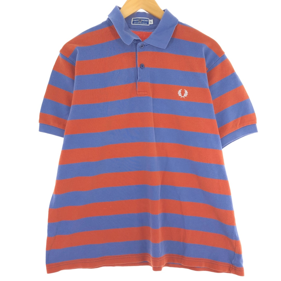 FRED PERRY(フレッドペリー)の古着 フレッドペリー FRED PERRY 半袖 ボーダー ポロシャツ メンズXL /eaa435825 メンズのトップス(ポロシャツ)の商品写真