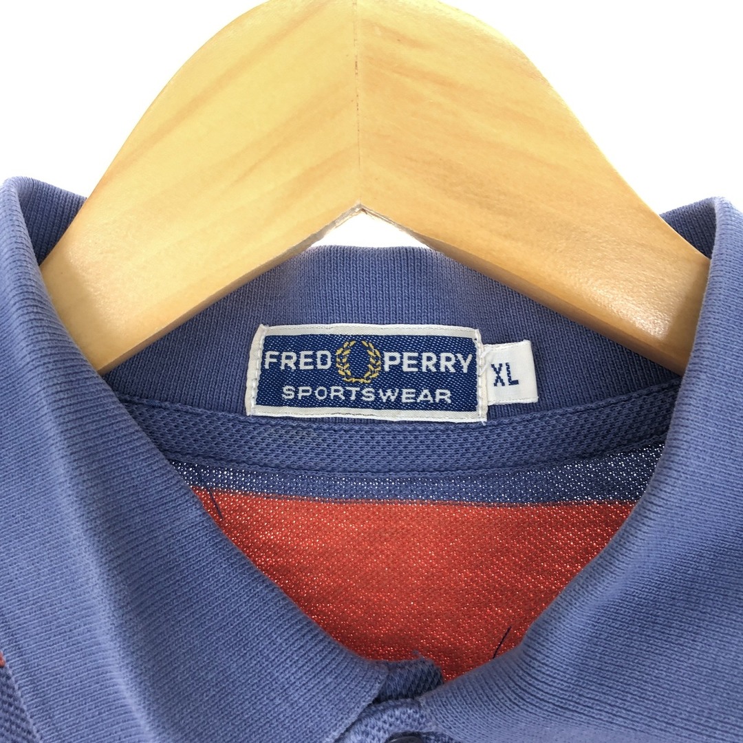 FRED PERRY(フレッドペリー)の古着 フレッドペリー FRED PERRY 半袖 ボーダー ポロシャツ メンズXL /eaa435825 メンズのトップス(ポロシャツ)の商品写真