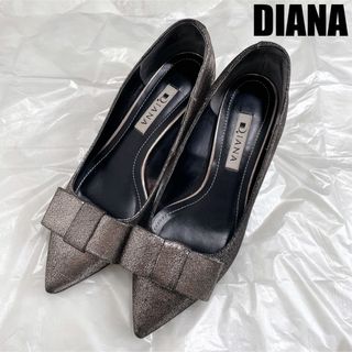 ダイアナ(DIANA)の【DIANA】ダイアナ　グリッター　リボン　パンプス【22.5cm】(ハイヒール/パンプス)