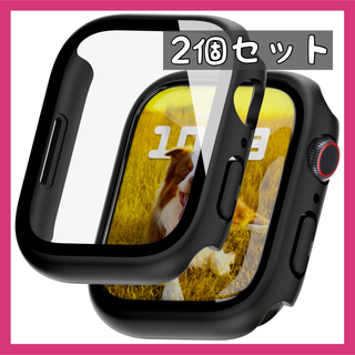 2個❣️アップルウォッチ カバー Apple Watch 45mm ブラック(その他)