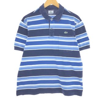 ラコステ(LACOSTE)の古着 ラコステ LACOSTE フレンチラコステ マルチボーダー 半袖 ボーダー ポロシャツ メンズM /eaa435827(ポロシャツ)