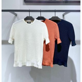 theory - セオリー　Bristol Cotton Lace Trim PO サマーニット