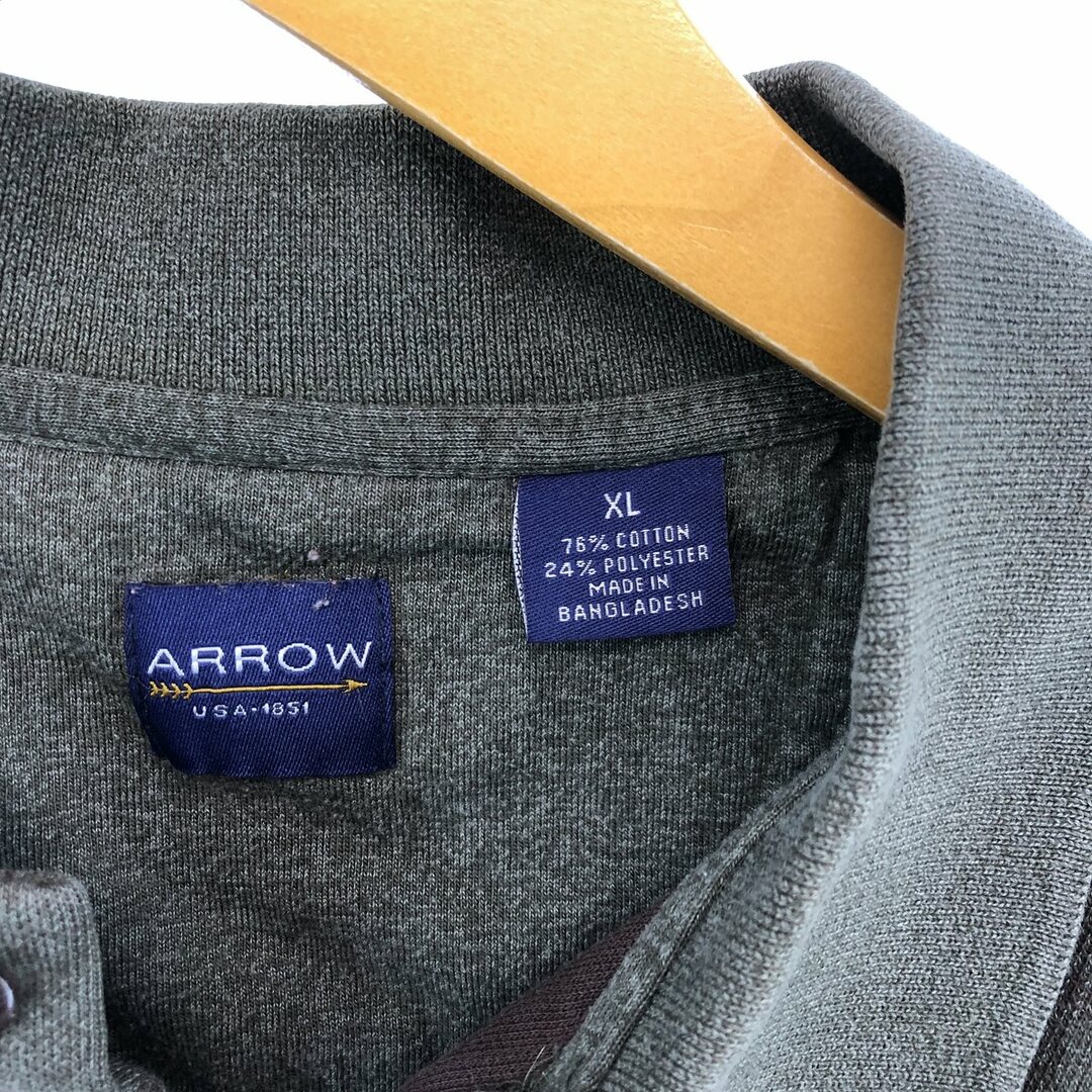 ARROW(アロー)の古着 ARROW 長袖 チェック ポロシャツ メンズXL /eaa430029 メンズのトップス(ポロシャツ)の商品写真