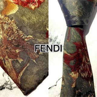 フェンディ(FENDI)の【 オールドヴィンテージ】269 FENDI フェンディ　ネクタイ　花柄フラワー(ネクタイ)