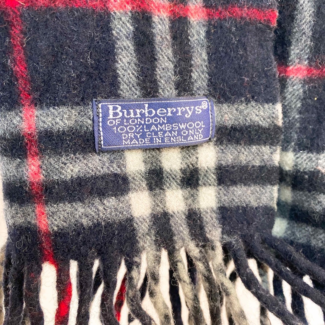 BURBERRY(バーバリー)のBurberrys バーバリーズ　マフラー　ストール　ノバチェック　ウール　濃紺 レディースのファッション小物(マフラー/ショール)の商品写真