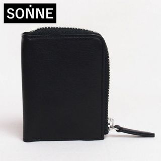 ゾンネ(SONNE)の新品 SONNE 財布 ソフター レザーコンパクトウォレット ブラック(折り財布)