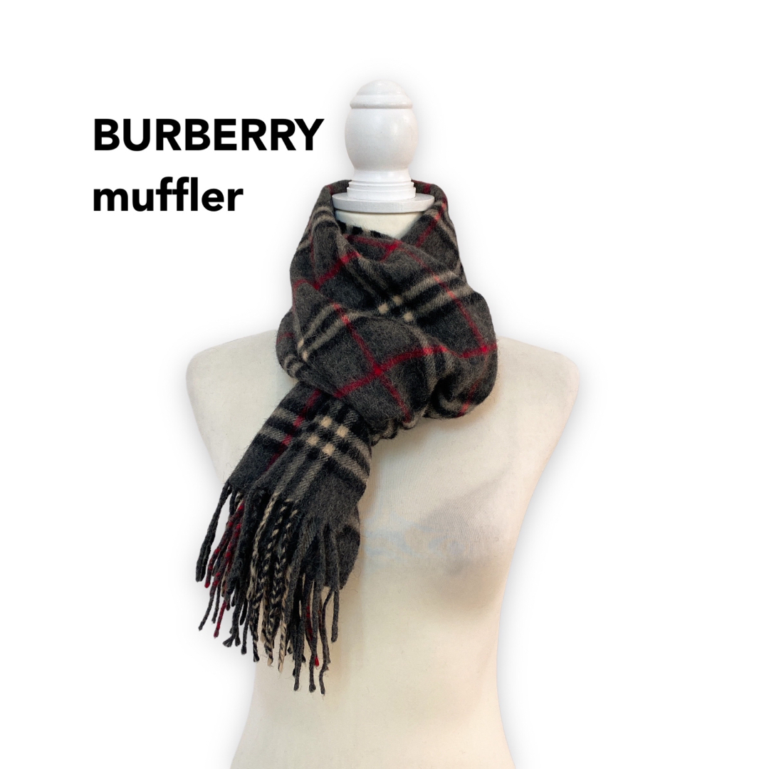 BURBERRY(バーバリー)のBurberry バーバリー　マフラー　ストール　ノバチェック　ウール　グレー レディースのファッション小物(マフラー/ショール)の商品写真