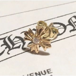 クロムハーツ(Chrome Hearts)の【最終値下】22kクロムハーツプラススタッドピアスwith１Ｐダイヤ　インボイス(ピアス(片耳用))