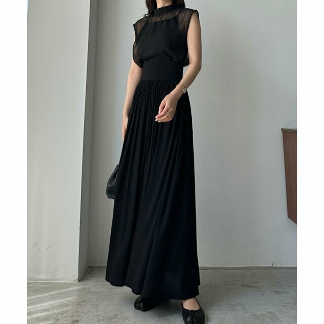JUNOAH(ジュノア)の【ブラック】【M】Louere ハイウエストスカート レディースのスカート(ロングスカート)の商品写真