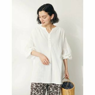 クラフトスタンダードブティック(CRAFT STANDARD BOUTIQUE)の【オフホワイト】ジョーゼットスキッパーシャツ/24SS(シャツ/ブラウス(長袖/七分))