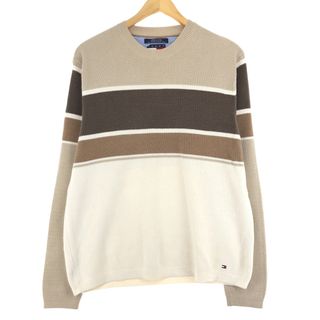 トミーヒルフィガー(TOMMY HILFIGER)の古着 90年代 トミーヒルフィガー TOMMY HILFIGER コットンニットセーター メンズM ヴィンテージ /eaa410946(ニット/セーター)