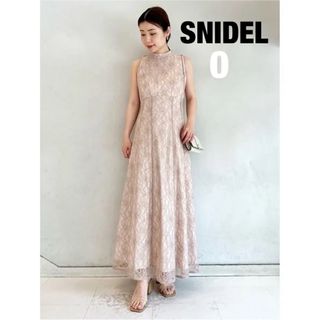 スナイデル(SNIDEL)のスナイデル snidel バックリボンアメスリドレス ピンクベージュ　0★新品(ロングワンピース/マキシワンピース)