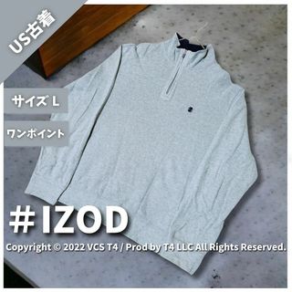 【US古着】 IZOD スウェット L グレー ハーフジップ ✓3781(その他)