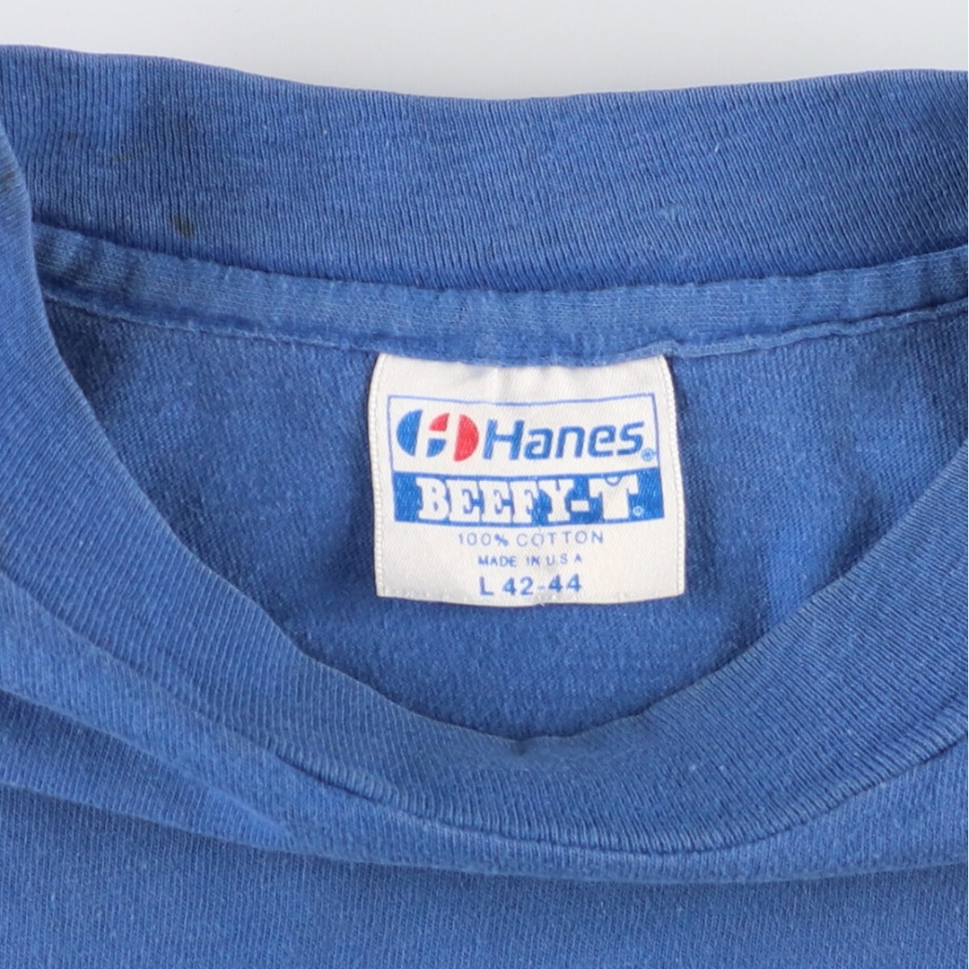 Hanes(ヘインズ)の古着 80年代 ヘインズ Hanes BEEFY-T 青タグ カレッジTシャツ USA製 メンズL ヴィンテージ /eaa435361 メンズのトップス(Tシャツ/カットソー(半袖/袖なし))の商品写真