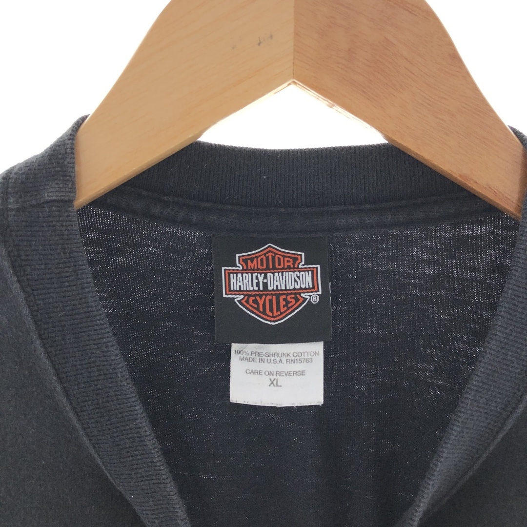 Harley Davidson(ハーレーダビッドソン)の古着 00年代 ハーレーダビッドソン Harley-Davidson HANES モーターサイクル バイクTシャツ USA製 メンズXL /eaa382791 メンズのトップス(Tシャツ/カットソー(半袖/袖なし))の商品写真