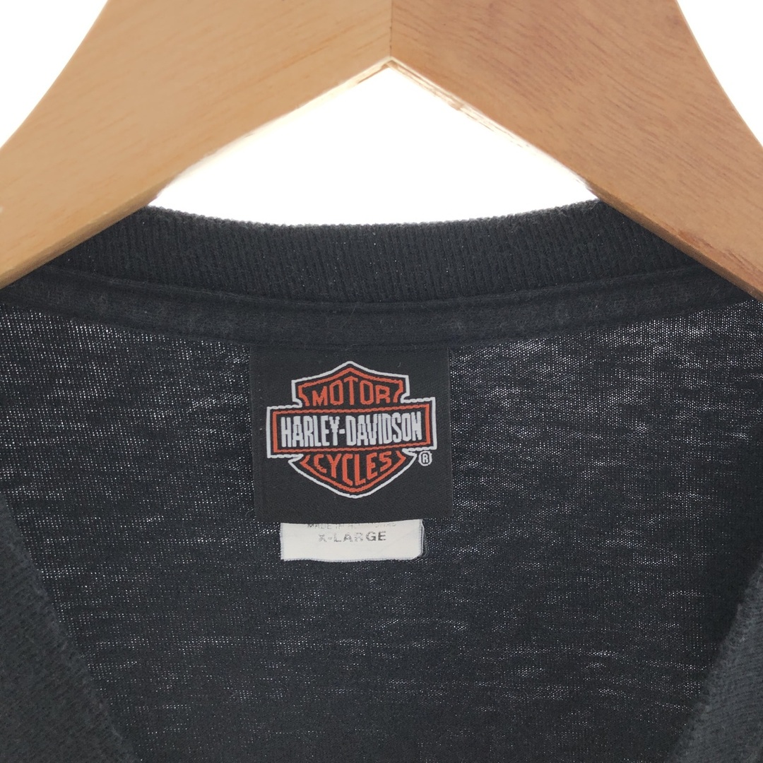 Harley Davidson(ハーレーダビッドソン)の古着 00年代 ハーレーダビッドソン Harley-Davidson HANES モーターサイクル バイクTシャツ メンズXL /eaa390140 メンズのトップス(Tシャツ/カットソー(半袖/袖なし))の商品写真