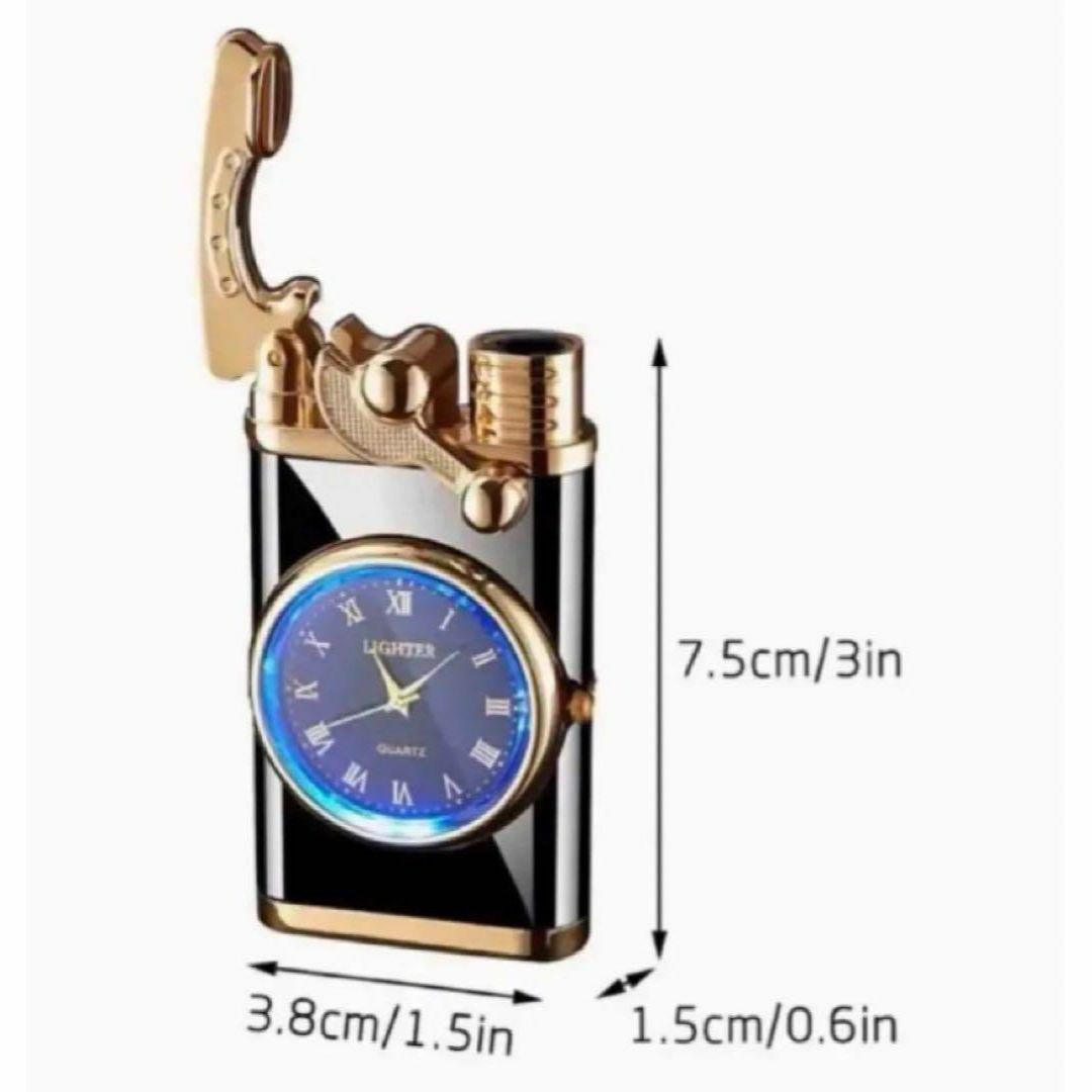 トーチターボライター　ガスライター　電気時計付きプレミアムライター　注入式 メンズのファッション小物(タバコグッズ)の商品写真