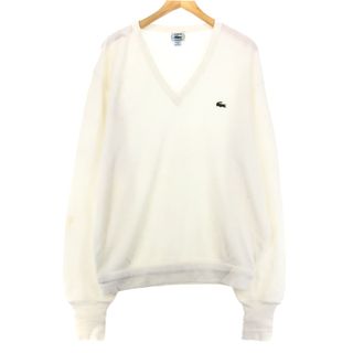 ラコステ(LACOSTE)の古着 80~90年代 ラコステ LACOSTE IZOD Vネック アクリルニットセーター USA製 メンズXL ヴィンテージ /eaa410898(ニット/セーター)