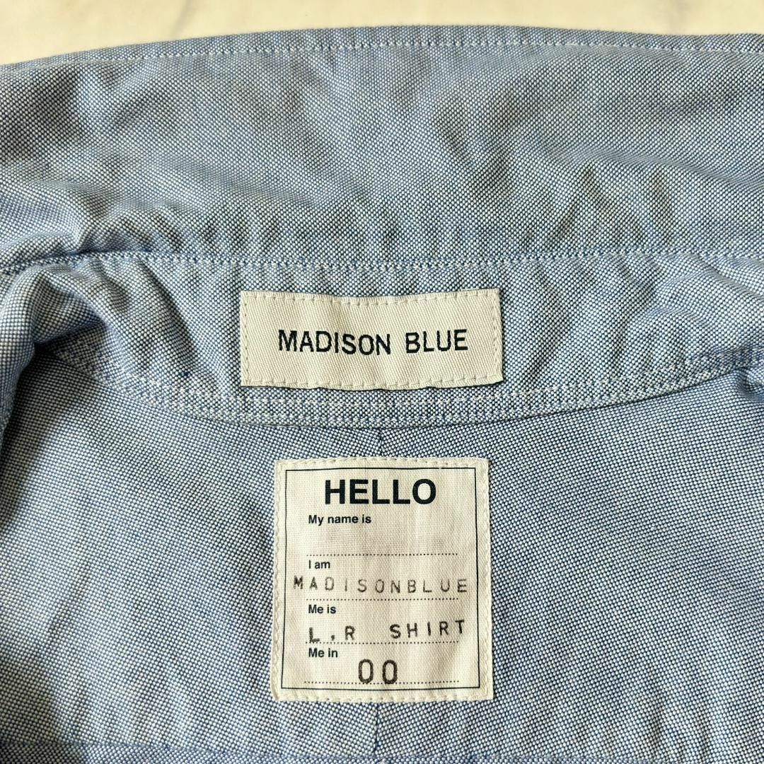 MADISONBLUE(マディソンブルー)のマディソンブルー 5分袖 オックスフォード B刺繍 水色 サイズ00 gi2 レディースのトップス(シャツ/ブラウス(長袖/七分))の商品写真