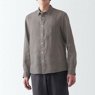 ムジルシリョウヒン(MUJI (無印良品))の【中古❗】無印　リネンシャツ　Ｌ　グレー(シャツ)