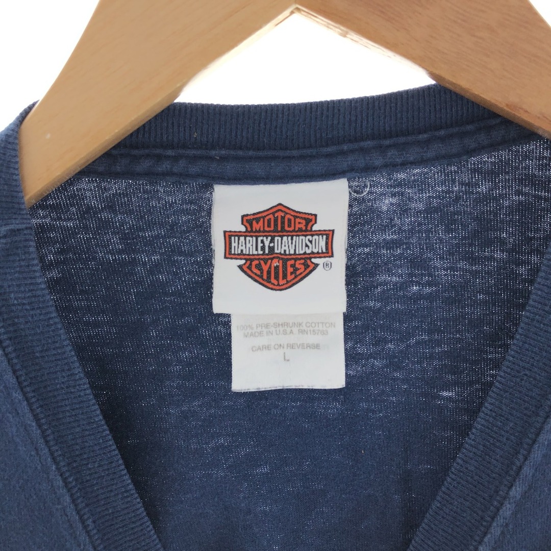 Harley Davidson(ハーレーダビッドソン)の古着 00年代 ハーレーダビッドソン Harley-Davidson HANES モーターサイクル バイクTシャツ USA製 メンズL /eaa390123 メンズのトップス(Tシャツ/カットソー(半袖/袖なし))の商品写真