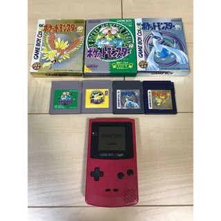 ゲームボーイ(ゲームボーイ)のレア✨ゲームボーイカラー＋ポケモン緑黄金銀付✨(携帯用ゲーム機本体)