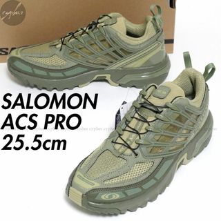 サロモン(SALOMON)の25.5cm 新品 SALOMON ACS PRO サロモン スニーカー 緑(スニーカー)