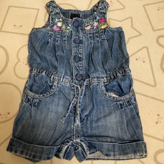 ベビーギャップ(babyGAP)のベビーギャップ　デニムサロペットロンパース(カバーオール)