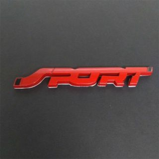 SPORT 3D エンブレム　 レッド　１枚(車外アクセサリ)