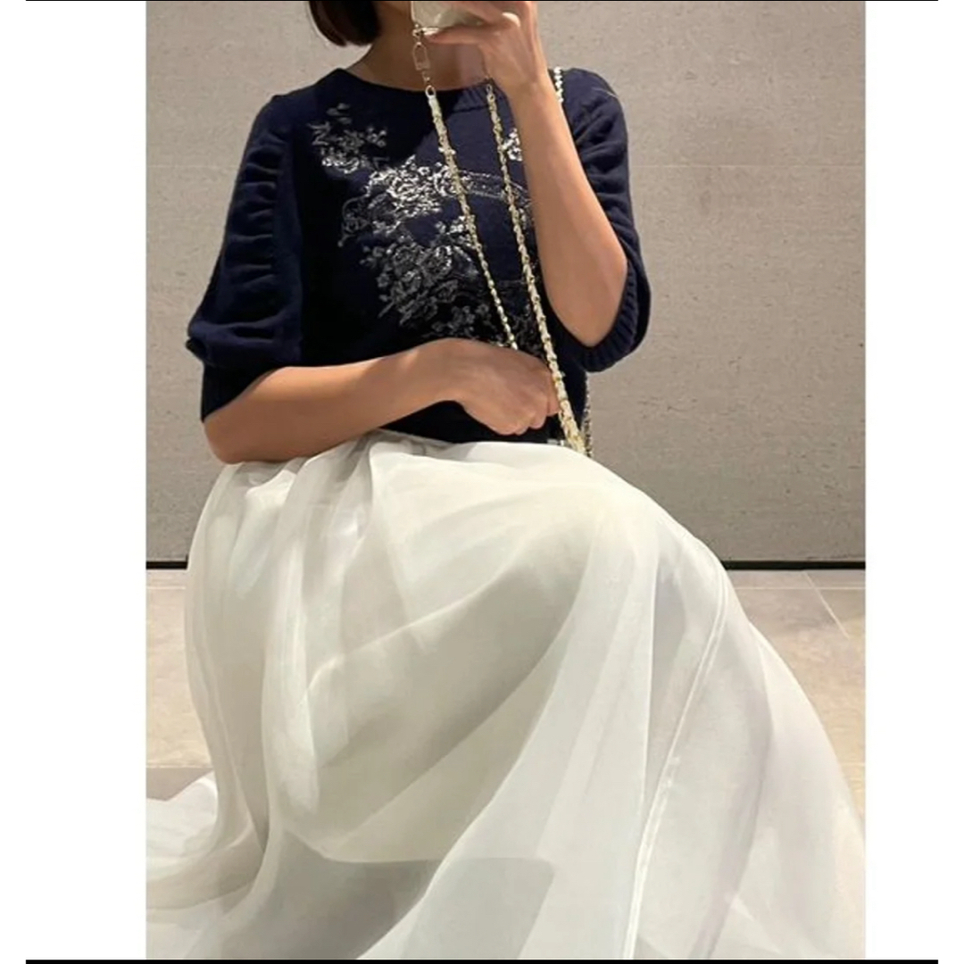SNIDEL(スナイデル)のスナイデル SNIDEL オーガンジーボリュームスカート （IVR） レディースのスカート(ロングスカート)の商品写真