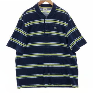 ラコステ(LACOSTE)の古着 ラコステ LACOSTE 半袖 ボーダー ポロシャツ 8 メンズXXL /eaa381273(ポロシャツ)