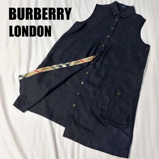 バーバリー(BURBERRY)のバーバリーロンドン　ワンピース　ノバチェック　ミニ　シャツワンピース　膝丈　M(ひざ丈ワンピース)